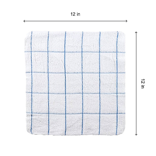 Cooks Linen Dishcloth 12x12 Blue - Pack Of 12 (DISH-BLUE)