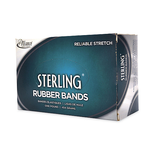 Alliance Sterling Rubber Bands, Size 19, 0.03" Gauge, Crepe, 1 lb Box, 1,700/Box (24195)