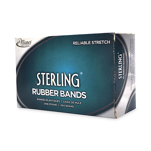Alliance Sterling Rubber Bands, Size 105, 0.05" Gauge, Crepe, 1 lb Box, 70/Box (25055)