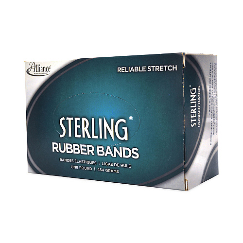 Alliance Sterling Rubber Bands, Size 64, 0.03" Gauge, Crepe, 1 lb Box, 425/Box (24645)