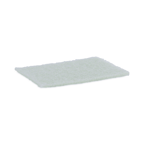 Boardwalk&reg; Light Duty Scour Pad, White, 6 x 9, 20 Pads (BWK198)