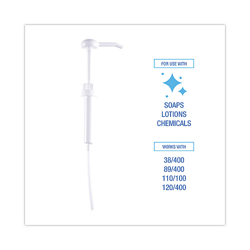 Boardwalk&reg; Siphon Pump, 1 oz/Pump, Plastic, White, 13-1/4", 12 Pumps (BWK00417)