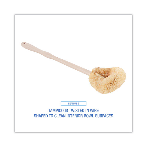 Boardwalk&reg; White Tampico Toilet Bowl Brush, Plastic, 1 Each (BWK6217)