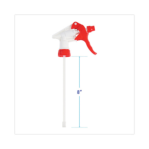 Boardwalk&reg; Trigger Sprayer 250 f/24 oz. Bottles, Red/White, 24 Sprayers (BWK09227)
