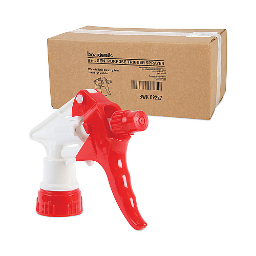 Boardwalk&reg; Trigger Sprayer 250 f/24 oz. Bottles, Red/White, 24 Sprayers (BWK09227)