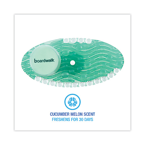 Boardwalk&reg; Curve Air Freshener, Cucumber Melon, Green, 10/Box (BWKCURVECME)