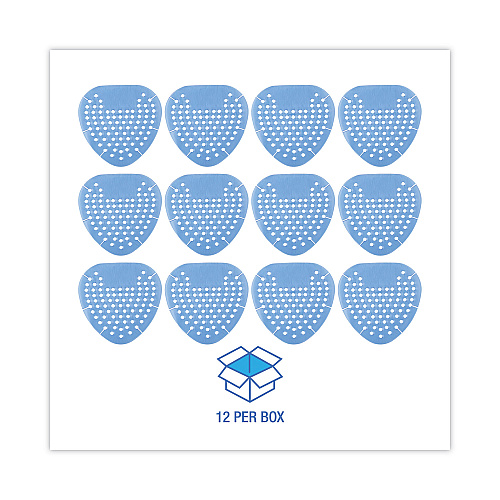Boardwalk&reg; Gem Urinal Screen, Cotton Blossom, Blue, 12 Screens (BWKGEMCBL)