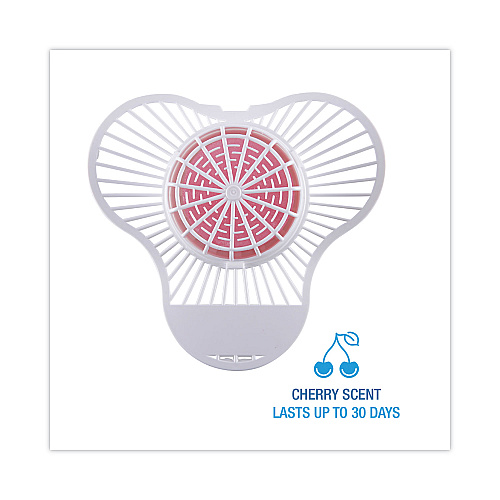 Boardwalk&reg; Urinal Screen w/ Para Deodorizer Block, Cherry, 12/Box (BWKPBS)