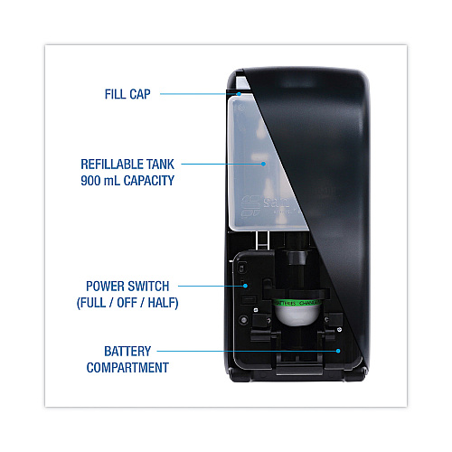 Boardwalk Bulk Fill Soap Dispenser, 900 mL, 5.5 x 4 x 12, Black (BWKSH900SBBW)