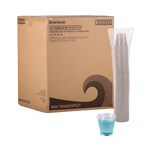 Boardwalk&reg; Clear Plastic 5 oz. Drinking Cups, 2,500 Cups (BWKTRANSCUP5CT)