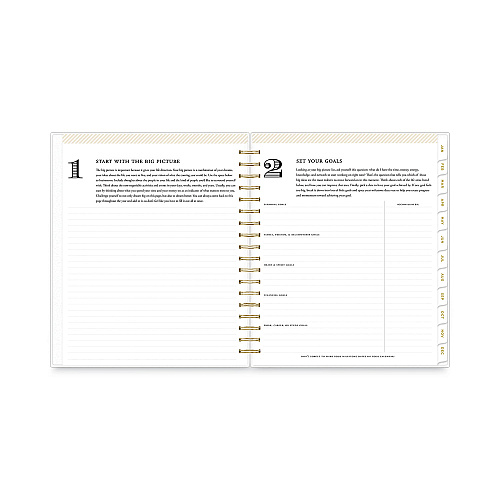 Blue Sky Day Designer Daily/Monthly Frosted Planner, Rugby Stripe Artwork, 10 x 8, Black/White Cover, 12-Month (July-June): 2025-2026 (137885)