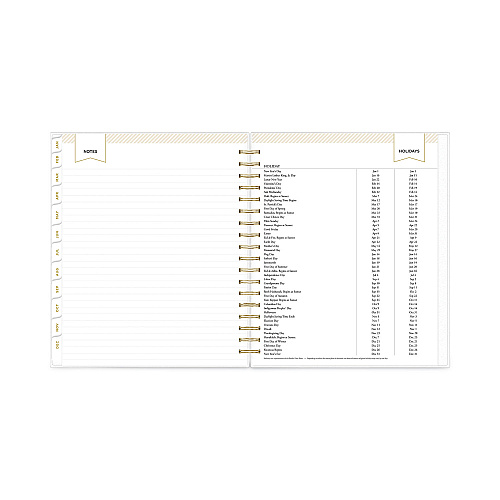 Blue Sky Day Designer Daily/Monthly Frosted Planner, Rugby Stripe Artwork, 10 x 8, Black/White Cover, 12-Month (July-June): 2025-2026 (137885)