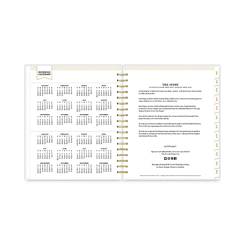Blue Sky Day Designer Daily/Monthly Frosted Planner, Rugby Stripe Artwork, 10 x 8, Black/White Cover, 12-Month (July-June): 2025-2026 (137885)