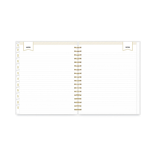 Blue Sky Day Designer Daily/Monthly Frosted Planner, Rugby Stripe Artwork, 10 x 8, Black/White Cover, 12-Month (July-June): 2025-2026 (137885)
