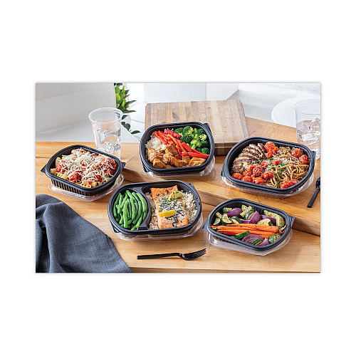 Pactiv EarthChoice MealMaster Container, 16 oz, 8.13 x 6.5 x 1, Black, Plastic, 252/Carton (0CN846160000)