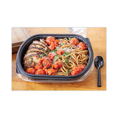 Pactiv Clearview Micromax Microwavable Container, 36 oz, 9.38 x 8 x 1.5, Black, Plastic, 250/Carton (0CN846360000)