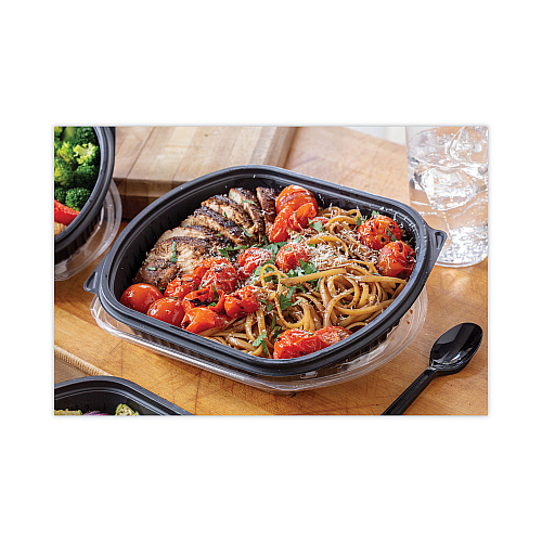Pactiv Clearview Micromax Microwavable Container, 36 oz, 9.38 x 8 x 1.5, Black, Plastic, 250/Carton (0CN846360000)