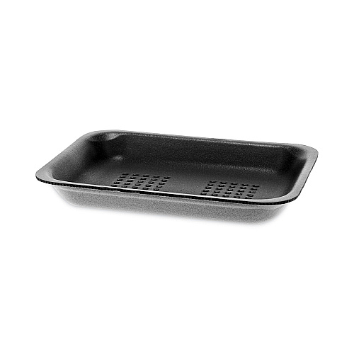 Pactiv Supermarket Tray,  #2, 5.88 x  8.38 x 1.21, Black, Foam, 500/Carton (51P902)