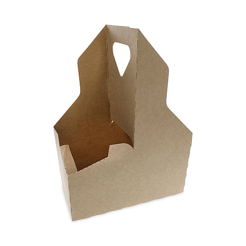 Pactiv Paperboard Cup Carrier, Up to 44 oz, Two to Four Cups, Natural, 250/Carton (D24CPCRY44)