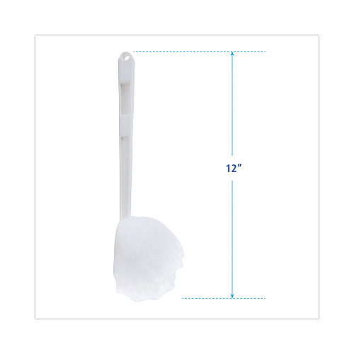 Boardwalk&reg; Toilet Bowl Mop, White, 12" Plastic Handle (BWK00160EA)