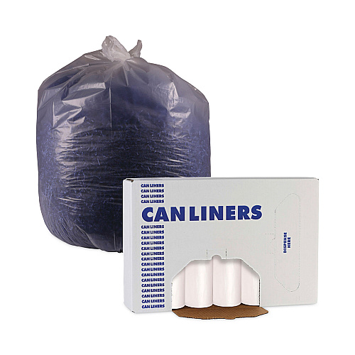 Boardwalk High-Density Can Liners, 16 gal, 6 mic, 24" x 33", Natural, Perforated Roll, 50 Bags/Roll, 20 Rolls/Carton (BWK243306)