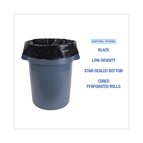 Boardwalk Industrial Drum Liners Rolls, 60 gal, 2.7 mil, 38" x 63", Black, 50/Carton (BWKD38634BN)
