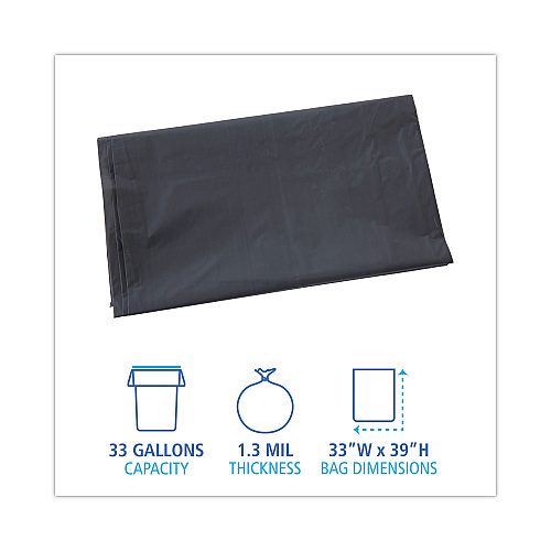 Boardwalk&reg; 33 Gallon Gray Can Liners, 1.3 mil, 33 x 39, 100 Liners (BWKG3339G)