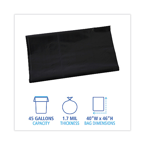 Boardwalk&reg; Linear Low Density Industrial Can Liners, 45 gal, 100/CT (BWKG4046HBL)