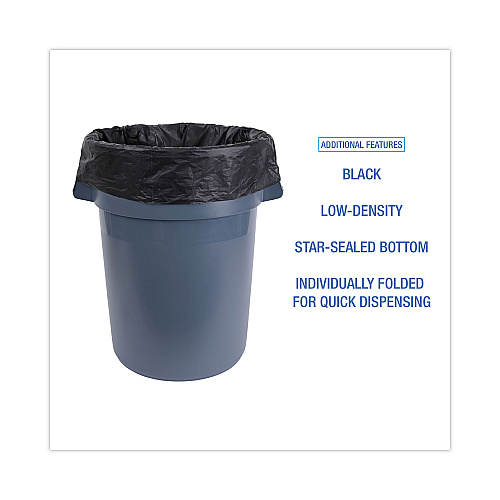 Boardwalk&reg; Linear Low Density Industrial Can Liners, 45 gal, 100/CT (BWKG4046HBL)