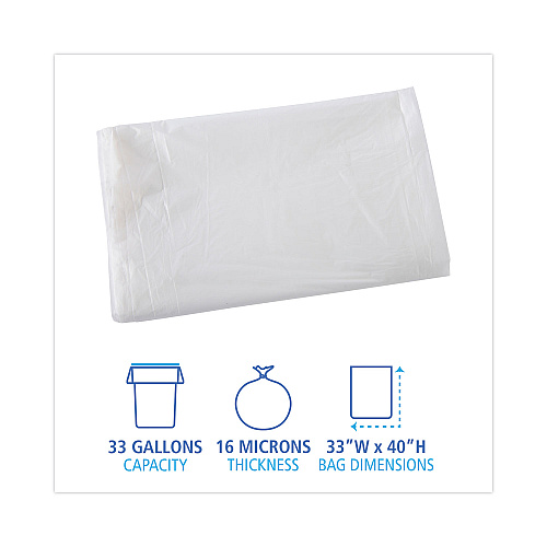 Boardwalk&reg; 33 Gal Natural Can Liners, 16 microns, 33 x 40, 200 Liners (BWKH3340S)
