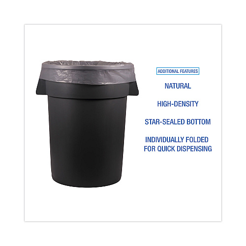 Boardwalk&reg; 33 Gal Natural Can Liners, 16 microns, 33 x 40, 200 Liners (BWKH3340S)