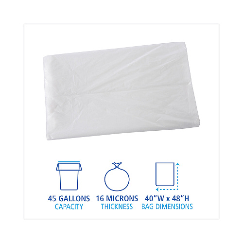 Boardwalk&reg; High Density Can Liners Flat Pack, 45 gal, 200/Carton (BWKH4048S)