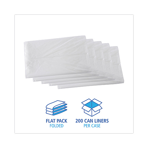 Boardwalk&reg; High Density Can Liners Flat Pack, 45 gal, 200/Carton (BWKH4048S)