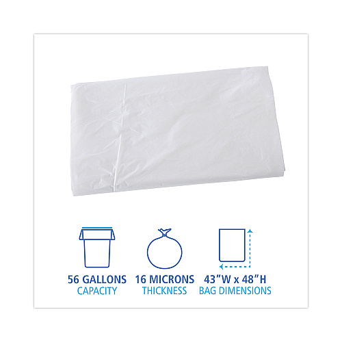 Boardwalk&reg; High Density Can Liners Flat Pack, 56 gal, 200/Carton (BWKH4348S)