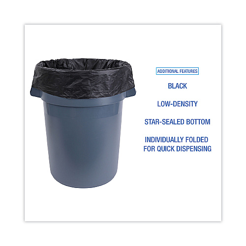 Boardwalk&reg; 30 Gal Black Can Liners, 0.65 mil, 30 x 36, 200 Liners (BWKL3036H)