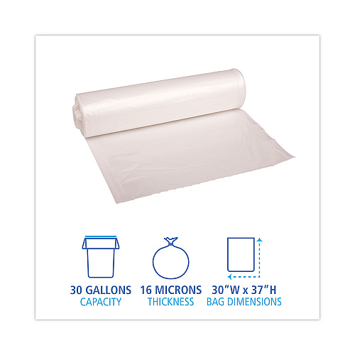 Boardwalk&reg; High Density Can Liner Rolls, 30 gal, 20 Rolls of 25 Bags (BWKRH3037S)