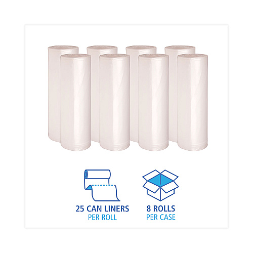 Boardwalk&reg; High Density Can Liners, 60 gal, 13Micro, 8 Rolls/25 Bags (BWKRH3860H)
