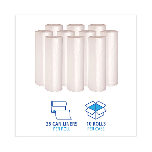 Boardwalk&reg; 45 Gal. Natural Can Liners, 16 mic, 40 x 48, 250 Liners (BWKRH4048S)