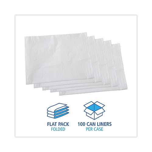 Boardwalk&reg; 60 Gallon White Can Liners, 0.7 mil, 38 x 58, 100 Liners (BWKVW3858X)