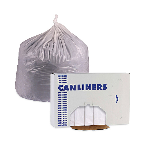 Boardwalk&reg; 60 Gallon White Can Liners, 0.7 mil, 38 x 58, 100 Liners (BWKVW3858X)