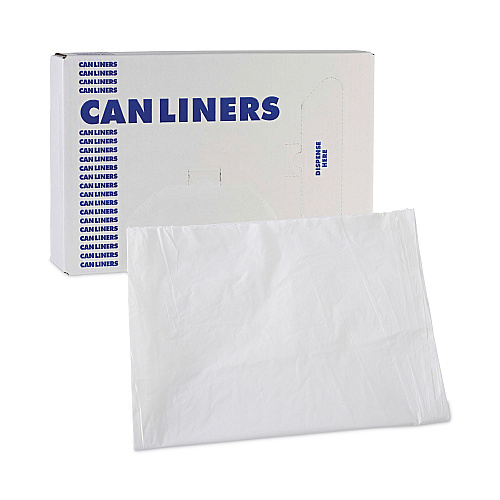 Boardwalk&reg; 60 Gallon White Can Liners, 0.7 mil, 38 x 58, 100 Liners (BWKVW3858X)