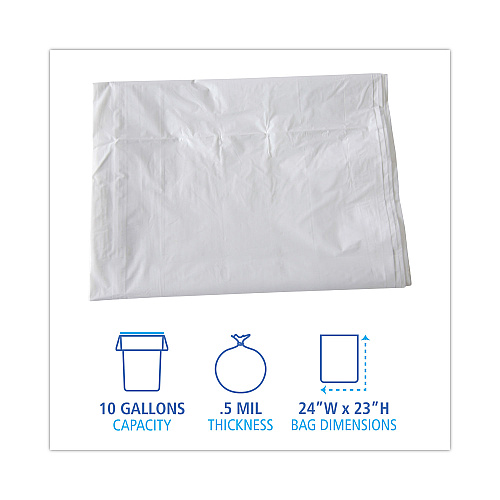 Boardwalk&reg; Low Density Industrial Can Liners, 10 gal, 500/Carton (BWKW2423X)