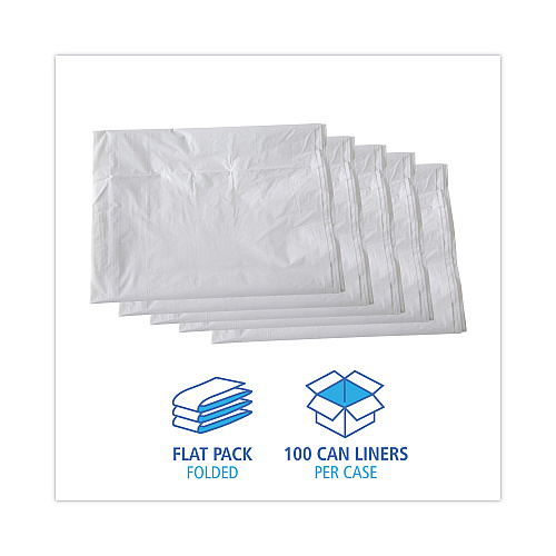 Boardwalk&reg; 60 Gallon White Can Liners, 0.9 mil, 38 x 58, 100 Liners (BWKW3858X)