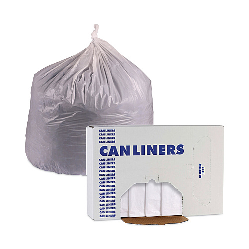 Boardwalk&reg; 60 Gallon White Can Liners, 0.9 mil, 38 x 58, 100 Liners (BWKW3858X)