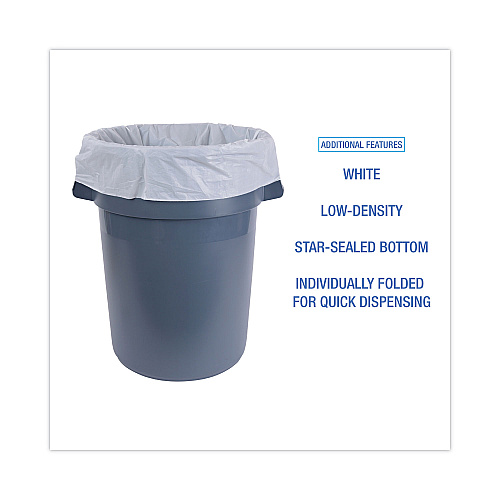 Boardwalk&reg; 45 Gallon White Can Liners, 0.9 mil, 40 x 46, 100 Liners (BWKW4046X)