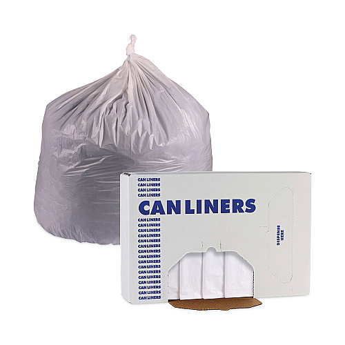 Boardwalk&reg; 45 Gallon White Can Liners, 0.9 mil, 40 x 46, 100 Liners (BWKW4046X)