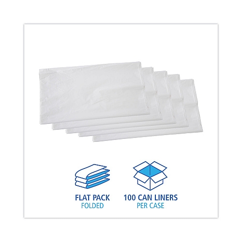 Boardwalk&reg; 56 Gallon White Can Liners, 0.9 mil, 43 x 47, 100 Liners (BWKW4347X)