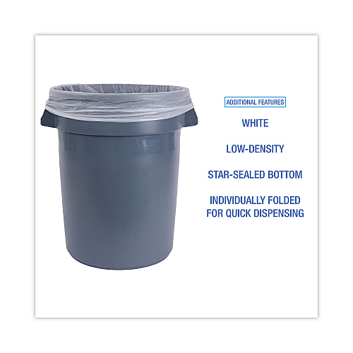 Boardwalk&reg; 56 Gallon White Can Liners, 0.9 mil, 43 x 47, 100 Liners (BWKW4347X)