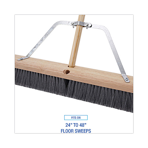 Boardwalk&reg; Metal Handle Braces, Large, Fits 24"-48" Floor Sweeps (BWK119)