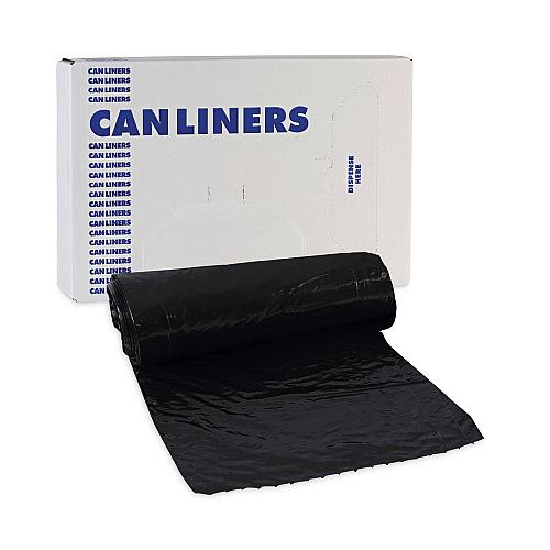 Boardwalk&reg; Waste Can Liners, 16 gal, Black, 15 Bags/Roll, 10 Rolls/CT (BWK510)